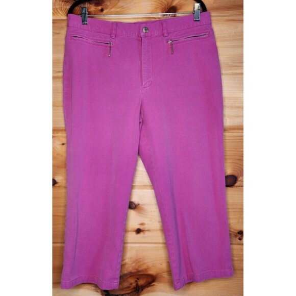 Lauren Jean Co Ralph Lauren Pink Mid Rise Capris Women's Size 12 - Picture 11 of 12